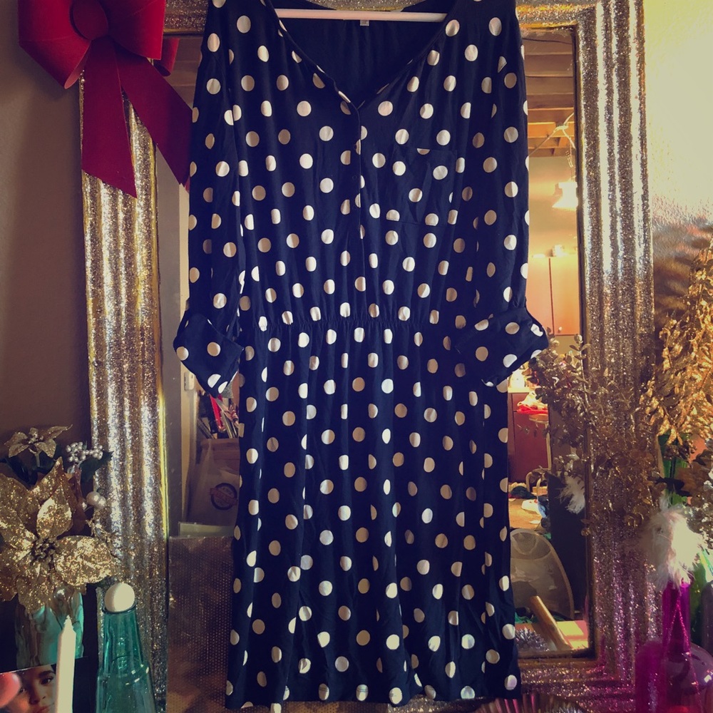 Navy polka dot gap dress - Picture 1 of 5
